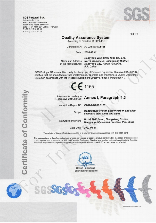 PED Certificate 